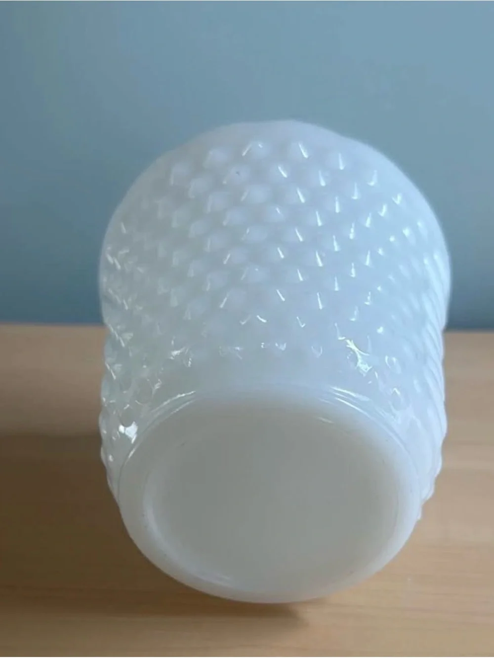 Scalloped Hobnail Milk Glass Vase